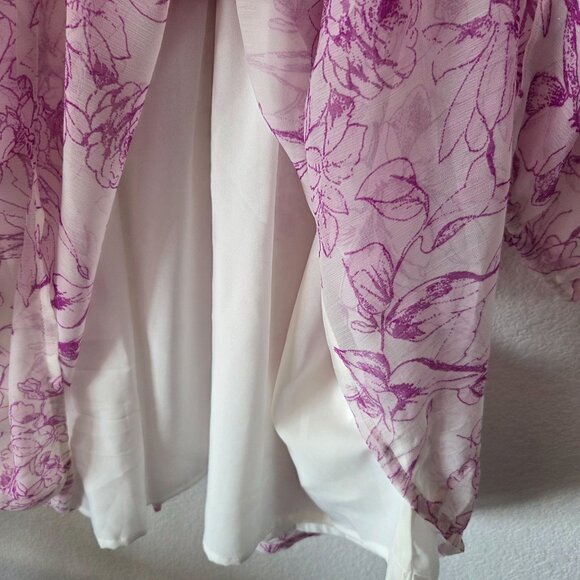 A New Day Womens Size 1X Floral Print V-Neck Long Sleeve Dress Lined Pockets NEW - Picture 6 of 11